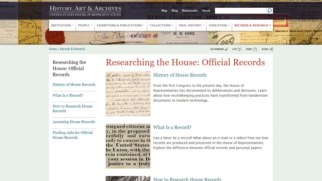 Researching the House: Official Records